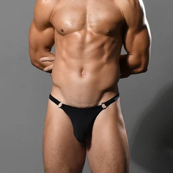 Andrew Christian Low Cut Ring Thong Large Black - Picture 3 of 10